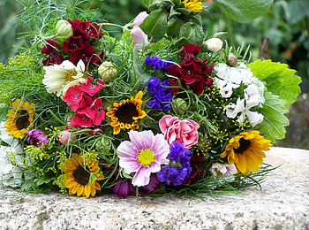 Flowers, Summer, Bouquet, Mood, Colorfully, Graphically HD wallpaper