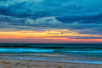Landscape, Nature, Sunset, Sea, Clouds, Waves, Beach HD wallpaper