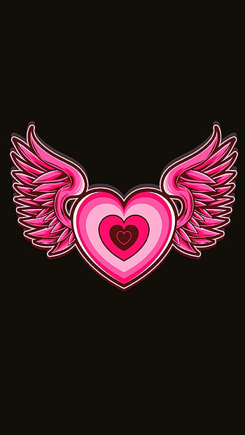 Heart With Wings, Pink wings, Feminine , Soft aesthetic HD phone wallpaper