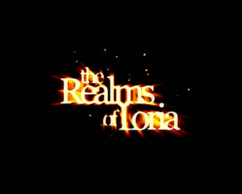 The Realms of Loria, black, logo, flames HD wallpaper