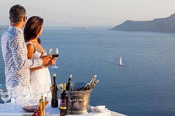 ~ Beautiful view ~, Couple, lountain, Sea, Champagne HD wallpaper
