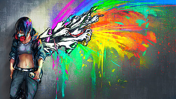 graffti, graffiti, Anime, anime girl, Cool, cool anime HD wallpaper