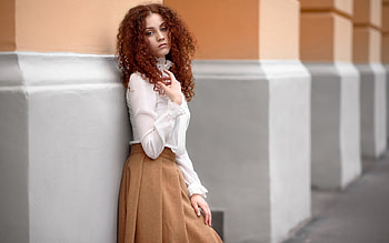 Redhead, women, girl, model HD wallpaper