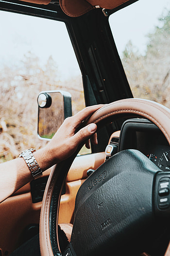 Macro, Hand, Jeep, Steering Wheel, Rudder, Salon HD phone wallpaper
