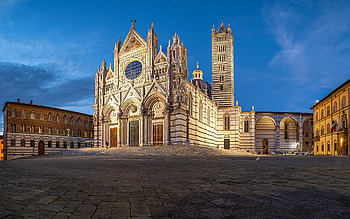 Cathedral in Siena, Italy, Siena, Italy, church, dusk, cathedral HD wallpaper