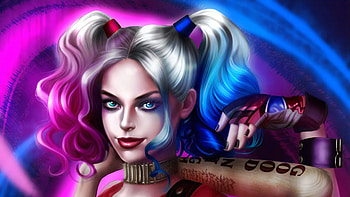 Harley Quinn Newart, harley-quinn, superheroes, artist, artwork, artstation HD wallpaper