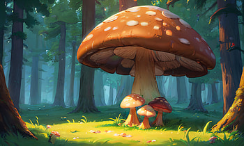 Forest Mushroom, forest, mushroom, fantasy, landscape, fantasy landscape HD wallpaper