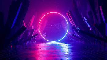 Circle, Neon HD wallpaper