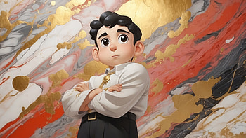 Crayon Shin Chan - Artistic Background, Crayon Shin-chan, animated character, boy, artistic, colorful HD wallpaper