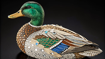 Stunning Mallard: Ultra, mallard, duck, sculpture, ornate, decorative HD wallpaper