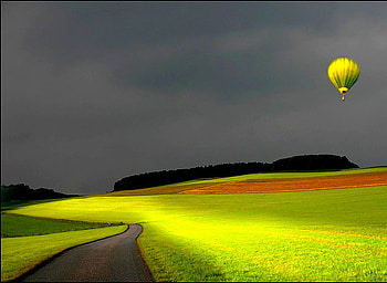 Beautiful Landscape, landscape, cool, beautiful, hot air baloon HD wallpaper