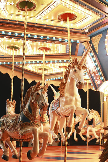 Merry-go-round, TXT Blue Hour, Background HD phone wallpaper