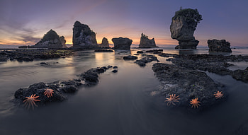 New Zealand Rock Isles at Dusk — Nature, New Zealand, nature, rock HD wallpaper