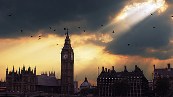 Big Ben, Travels, London sunset, Sky background HD wallpaper