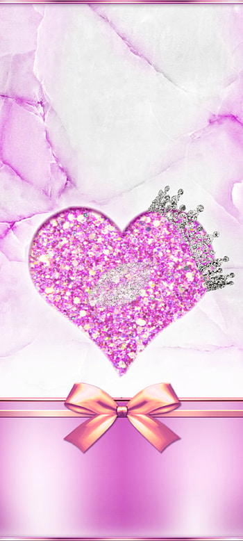 Glitter Heart Crown, love, red, magenta, diamond, Pink, king, ribbon, luxury, valentine HD phone wallpaper