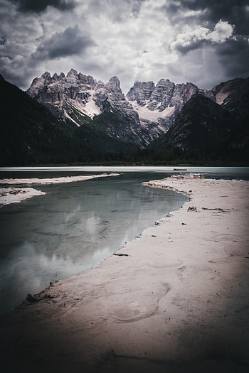 Nature, Mountains, Clouds, Lake, Shore, Bank HD phone wallpaper