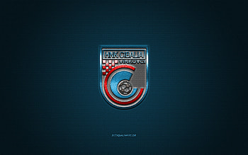HNK Cibalia, Croatian football club, blue logo, blue carbon fiber background, Druga HNL, football, Vinkovci, Croatia, HNK Cibalia logo HD wallpaper
