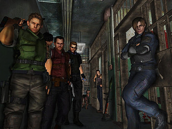 Hanging Out, leon, video game, wesker, barry, chris, horror, resident evil HD wallpaper
