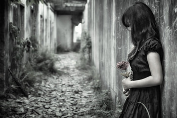 WAITING, graphy, bw, woman, beauty HD wallpaper