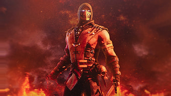 Scorpion In Fire, scorpion, mortal-kombat, games, deviantart HD wallpaper