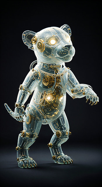 Futuristic Cub: A Glowing Delight, cub, Animal, futuristic HD phone wallpaper