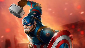 Captain America Mjolnir Art , captain-america, superheroes, artwork HD wallpaper