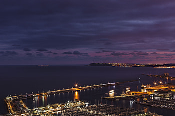 Cities, Sea, Night, Spain, Alicante HD wallpaper