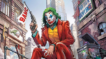Joker Bang Gun, joker-movie, joker, artwork, superheroes, supervillain HD wallpaper