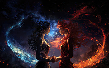 Eternal Dance Ice And Fire Girls Unite, artist, artwork, digital-art, deviantart HD wallpaper