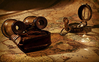 Miscellanea, Miscellaneous, Map, Compass, Binoculars HD wallpaper