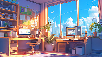 Anime-Inspired Room, Anime, anime room, office, workspace, interior HD wallpaper