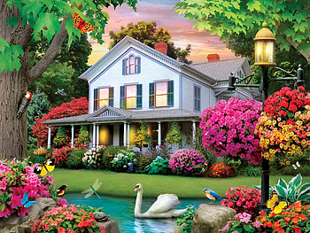 houses, beautiful, paintings, kk HD wallpaper