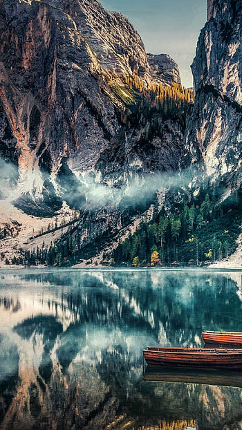 Mountain reflection, Kayak, , Nature's tranquility HD phone wallpaper