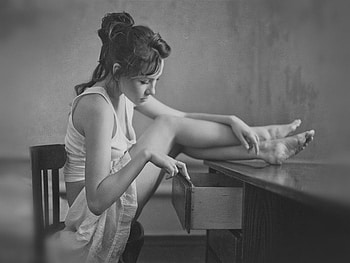 The Beginning Of Days, sweet, day, black and white, beautiful, woman HD wallpaper