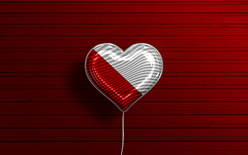 I Love Utrecht, , realistic balloons, red wooden background, Day of Utrecht, dutch cities, flag of Utrecht, Netherlands, balloon with flag, Utrecht flag, Utrecht HD wallpaper