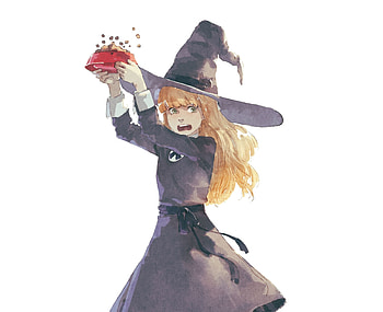 Minimal, witch, anime girl, artwork, anime HD wallpaper