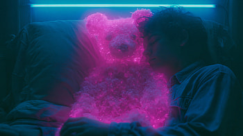 Sleeping with Neon Teddy — Quad Aesthetic, Teddy Bear HD wallpaper