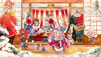 Party, fun, Sousei no Onmyouji, all characters HD wallpaper