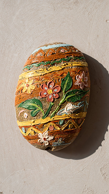 Sunlit Floral Painted Rock — HD phone wallpaper