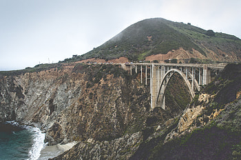 Nature, Mountains, Bridge, Overpass HD wallpaper