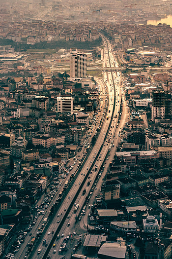 Cities, Cars, City, Building, View From Above, Road HD phone wallpaper