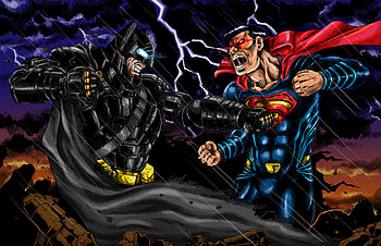 Batman V Superman Fan Art Illustration, batman, superman, superheroes, artwork, digital-art, behance HD wallpaper