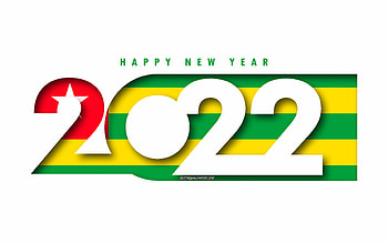Happy New Year 2022 Togo, white background, Togo 2022, Togo 2022 New Year, 2022 concepts, Togo, Flag of Togo HD wallpaper