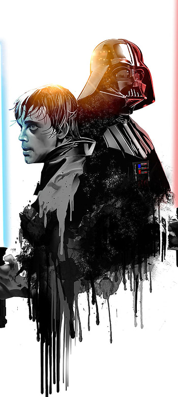 Star Wars: Skywalker vs Vader — Dual Lightsabers , Darth Vader, lightsaber, Sci Fi, Star Wars HD phone wallpaper