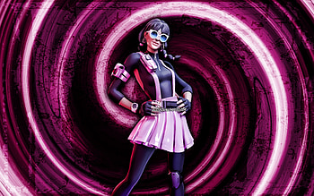 Cameo Chic, purple grunge background, Fortnite, vortex, Fortnite characters, Cameo Chic Skin, Fortnite Battle Royale, Cameo Chic Fortnite HD wallpaper