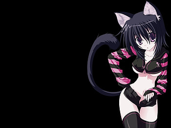 Anime, cat, catears, tail HD wallpaper