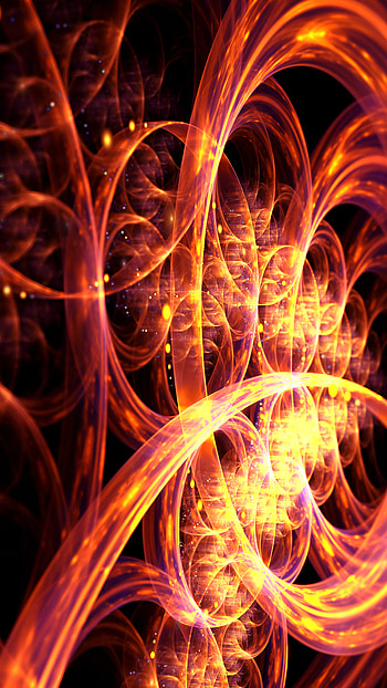 Fractal, lines, glitter, yellow, overlapping, abstract HD phone wallpaper