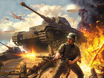 Games, People, Fire, Smoke, Tanks, War, Blitzkrieg HD wallpaper