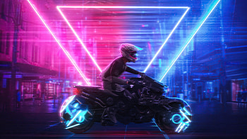 Neon Biker, neon, biker, artist, artwork, digital-art, deviantart HD wallpaper