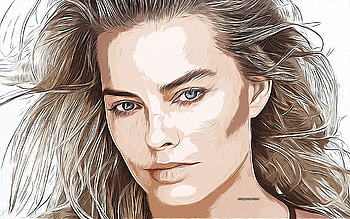 Margot Robbie, American actress, , vector art, Margot Robbie drawing, creative art, Margot Robbie art, vector drawing, Margot Robbie portrait HD wallpaper